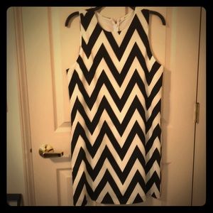 Everly chevron Black & White Dress